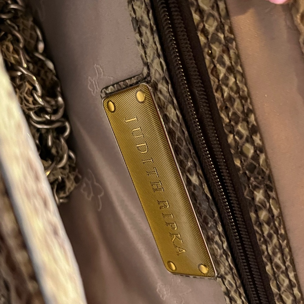 Judith Ripka Chain Strap Snake Clutch Handbag - Picture 7 of 7